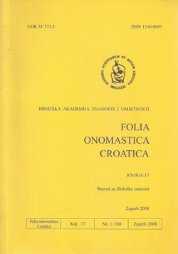 Folia onomastica croatica 17/2008