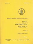 Folia onomastica croatica 18/2009