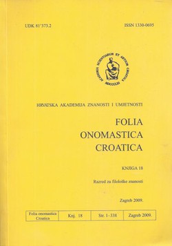 Folia onomastica croatica 18/2009