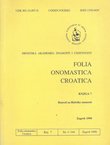 Folia onomastica croatica 7/1998