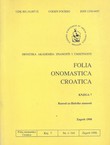 Folia onomastica croatica 7/1998
