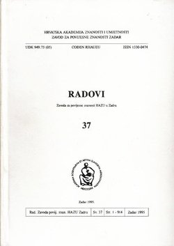 Radovi Zavoda za povijesne znanosti HAZU u Zadru 37/1995 (Posvećen pok. dr. Vjekoslavu Maštroviću)
