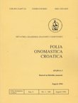 Folia onomastica croatica 3/1994
