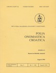 Folia onomastica croatica 3/1994