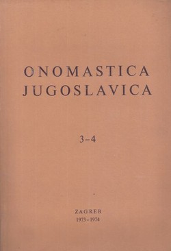 Onomastica jugoslavica 3-4/1973-74