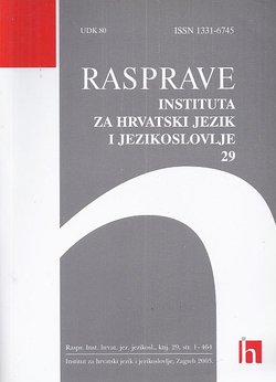 Rasprave Instituta za hrvatski jezik i jezikoslovlje 29/2003