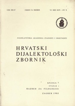 Hrvatski dijalektološki zbornik 7/1/1985