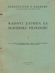 Radovi Zavoda za slavensku filologiju 7/1965