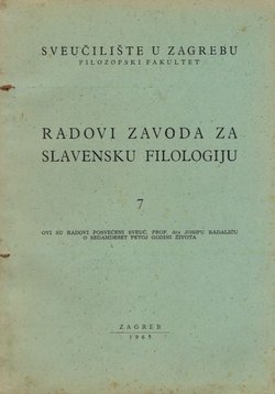 Radovi Zavoda za slavensku filologiju 7/1965