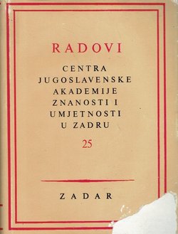 Radovi Centra JAZU u Zadru 25/1978