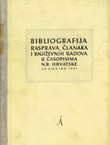 Bibliografija rasprava, članaka i književnih radova u časopisima NR Hrvatske za godinu 1951.