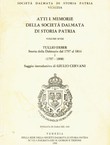 Storia della Dalmazia dal 1797 al 1814 I. (1797-1808) (Atti e memorie dela Societa Dalmata di storia patria XVIII/1990)