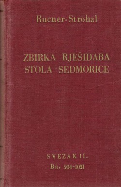 Zbirka rješidaba Stola sedmorice o građanskim pravnim stvarima II.