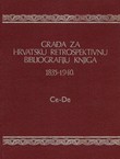 Građa za hrvatsku retrospektivnu bibliografiju knjiga 1835-1940. III. (Ce-De)
