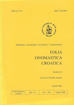 Folia onomastica croatica 15/2006