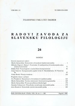 Radovi Zavoda za slavensku filologiju 24/1989