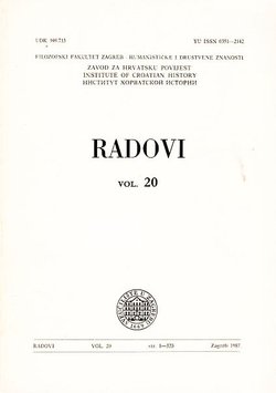 Radovi Zavoda za hrvatsku povijest 20/1987