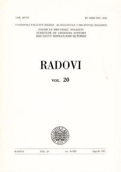 Radovi Zavoda za hrvatsku povijest 20/1987