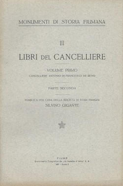 Libri del cancelliere I. Cancelliere Antonio di Francesco de Reno 2.