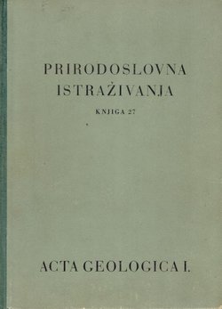 Prirodoslovna istraživanja. Knjiga 27. Acta geologica I/1956