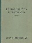 Prirodoslovna istraživanja. Knjiga 27. Acta geologica I/1956