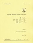 Folia onomastica croatica 2/1993