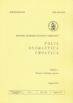 Folia onomastica croatica 2/1993