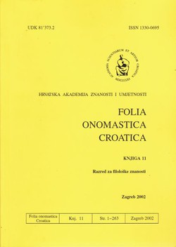 Folia onomastica croatica 11/2002
