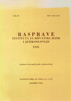Rasprave Instituta za hrvatski jezik i jezikoslovlje XXII/1996