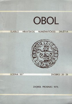 Obol. Glasilo Hrvatskog numizmatičkog društva XIV/28-29/1976