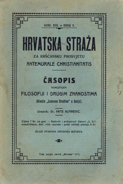 Hrvatska straža za kršćansku prosvjetu XIII/5/1915