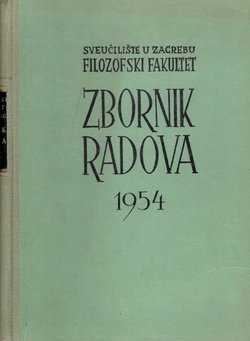 Zbornik radova Filozofskog fakulteta u Zagrebu II/1954