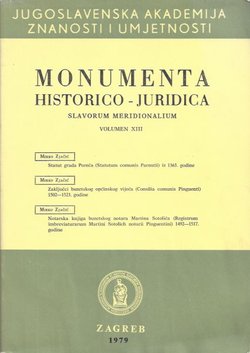 Monumenta historico-juridica Slavorum meridionalium XIII/1979