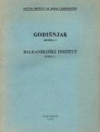 Godišnjak Nučnog društva NR Bosne i Hercegovine I. Balkanološki institut 1/1957