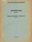Godišnjak Nučnog društva NR Bosne i Hercegovine I. Balkanološki institut 1/1957