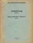 Godišnjak I. Balkanološki institut 1/1957