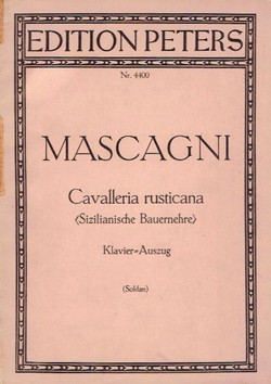Cavalleria rusticana (Sizilianische Bauernehre). Klavir-Auszug