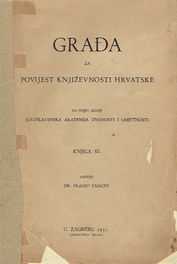 Građa za povijest književnosti hrvatske XI/1932
