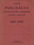 Popis publikacija Jugoslavenske akademije znanosti i umjetnosti 1867-1935