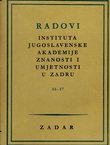 Radovi Instituta JAZU u Zadru 16-17/1969 (Povijest grada Nina)