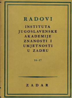 Radovi Instituta JAZU u Zadru 16-17/1969 (Povijest grada Nina)