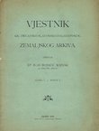 Vjestnik Kr. hrvatsko-slavonsko-dalmatinskog zemaljskog arkiva I/2/1899