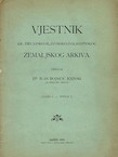 Vjestnik Kr. hrvatsko-slavonsko-dalmatinskog zemaljskog arkiva I/2/1899
