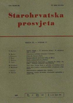 Starohrvatska prosvjeta, III. serija 17/1988