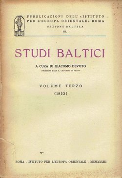 Studi Baltici III/1933