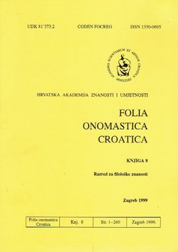Folia onomastica croatica 8/1999