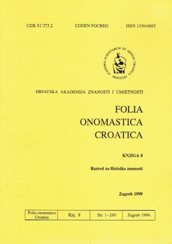 Folia onomastica croatica 8/1999