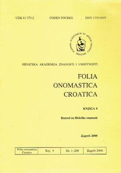 Folia onomastica croatica 9/2000