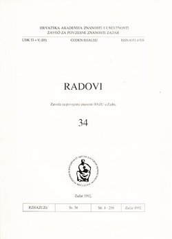 Radovi Zavoda za povijesne znanosti HAZU u Zadru 34/1992