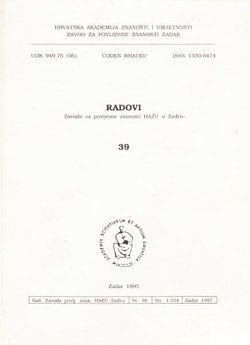 Radovi Zavoda za povijesne znanosti HAZU u Zadru 39/1997